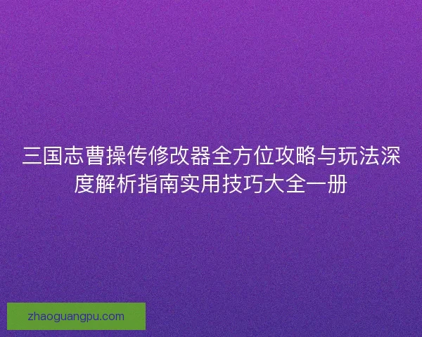 三国志曹操传修改器全方位攻略与玩法深度解析指南实用技巧大全一册