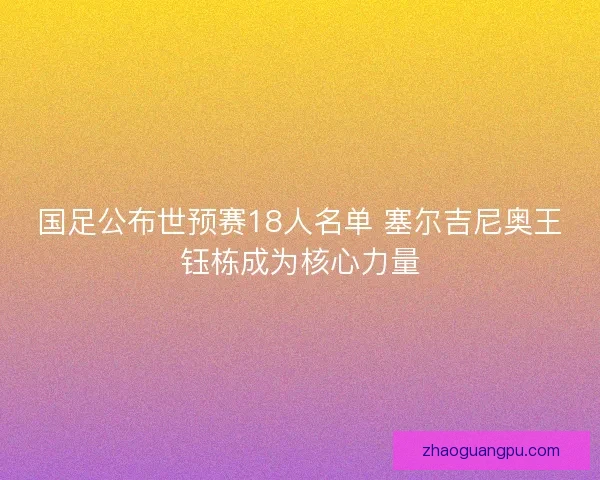 国足公布世预赛18人名单 塞尔吉尼奥王钰栋成为核心力量